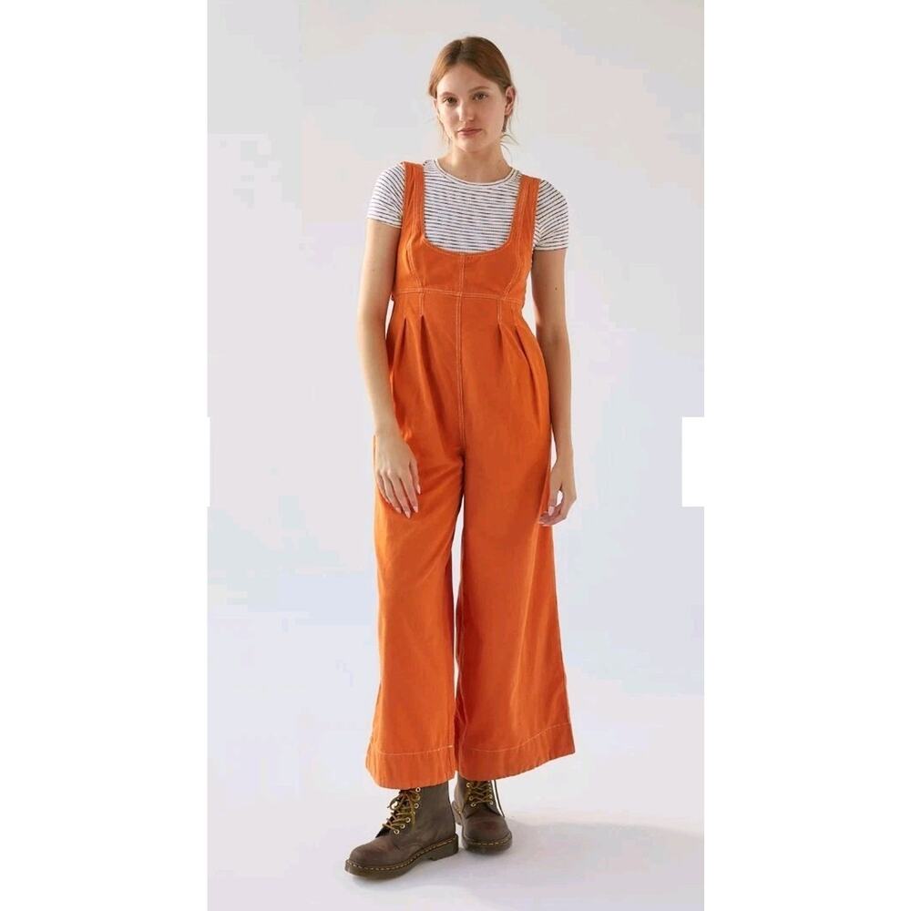 Urban Outfitters Shane Wide Leg Overall Size Small Orange